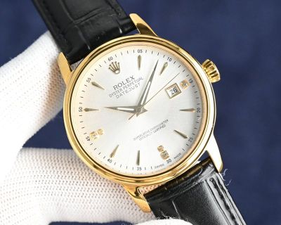 Rolex Datejust Gold/White Face 8215 Movement 316L Steel 100M Waterproof 40mm Watch